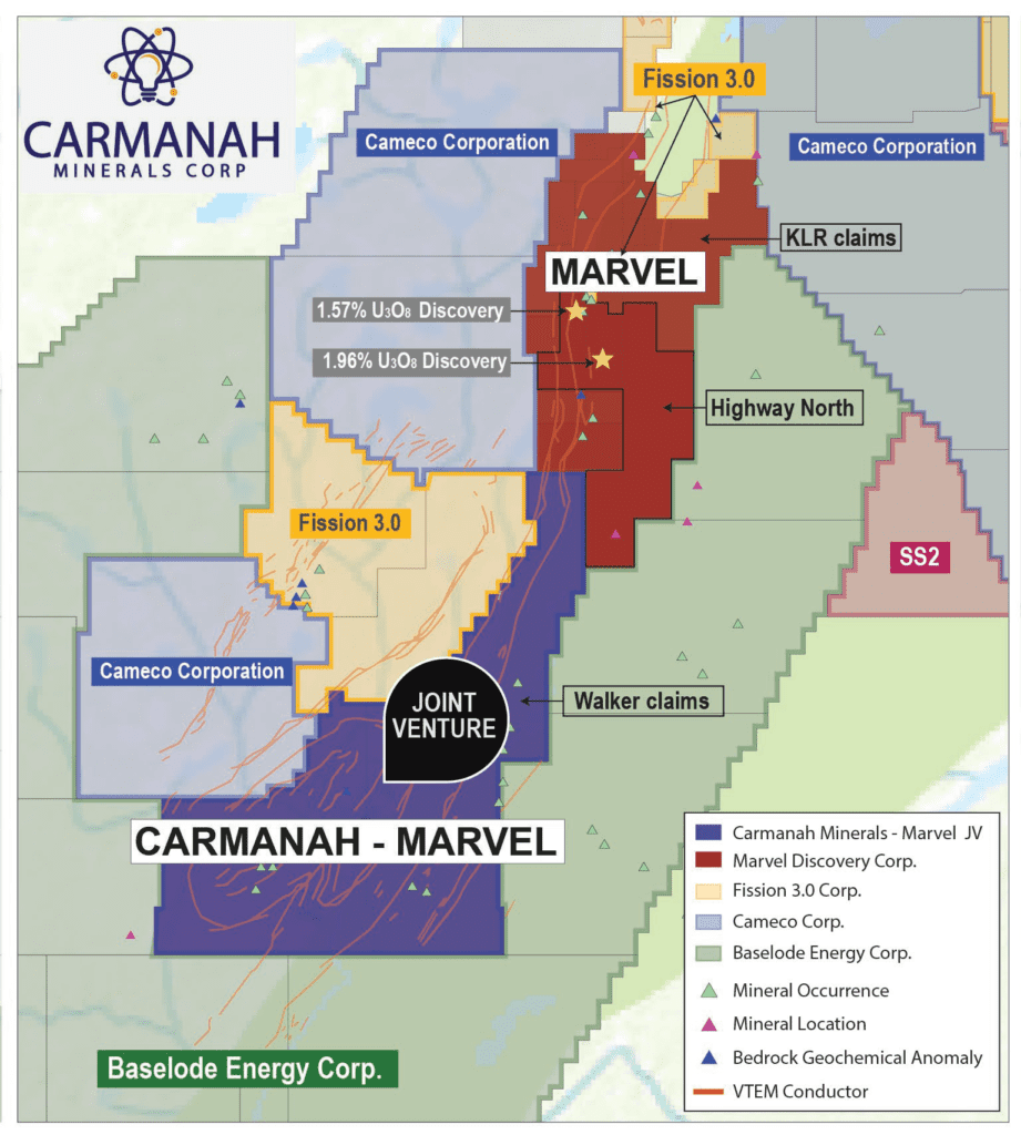 Carmanah Signs Joint Venture Agreement With Marvel Discovery On Its Walker Uranium Claims In The Athabasca Basin image 2